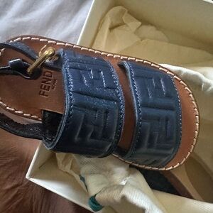 Fendi Kids Cream and Blue Bag